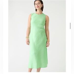 J. Crew Carolyn Linen Midi Dress Mint Light Green Size Medium